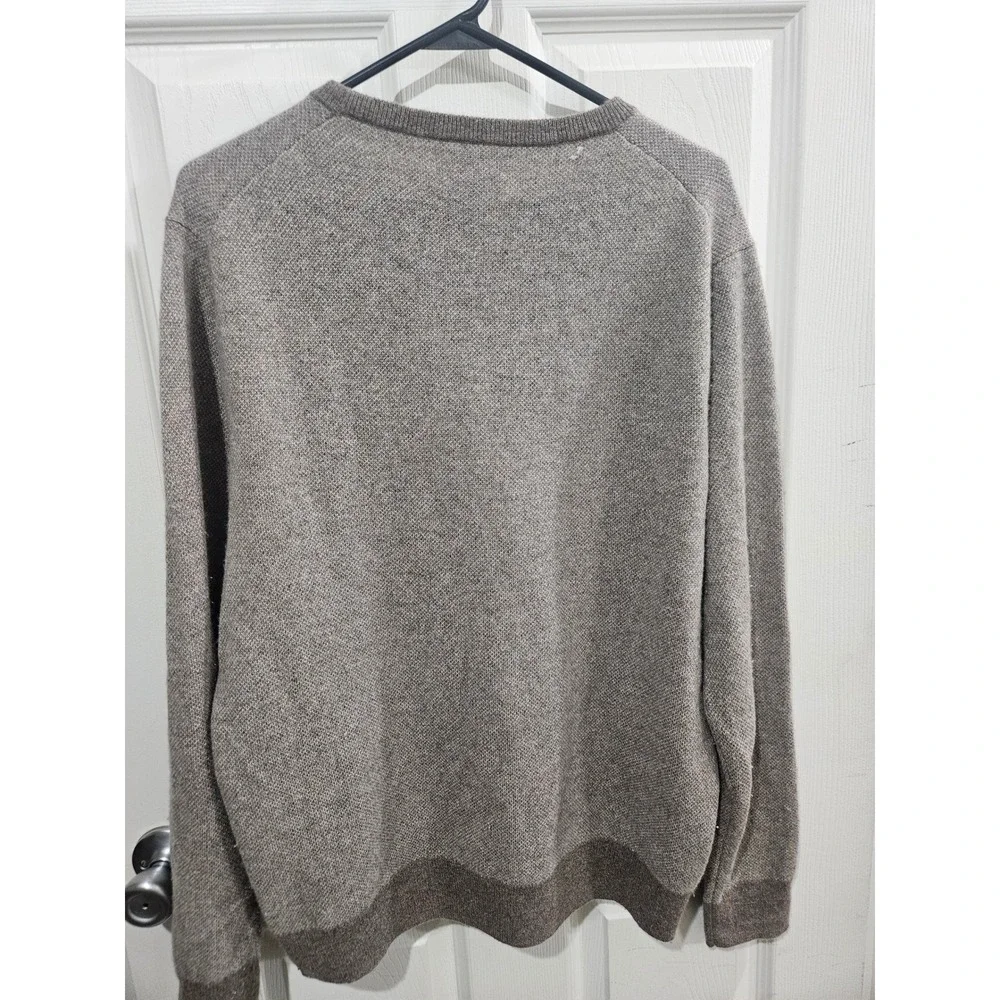 J.Crew 100% Cashmere Sweater Large Taupe Brown Birds Eye Knit Crewneck FLAWED - Picture 6 of 6